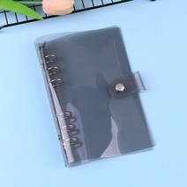 A7A6A5 로즈 골든 퍼플 블루 윤기 나는 블링 바인더 노트 커버 일기 일정 플래너 종이 학교 문구, A7, black