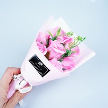 답례품 선물용 조화 향기나는 비누꽃, 2.핑크장미+핑크포장
