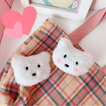 패션 하얀 곰돌이 백곰 폴라베어 북극곰 배찌 브로치 핀 가방 뱃찌 뱃지 쁘러치 에코백 가방 장식 볼터치X