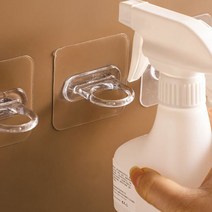 도매팜 8+8 투명 링후크로 깔끔한 인테리어를 할 수 있는 무타공 봉걸이 소품걸이 다용도걸이, 4set(8p)+4set(8p)