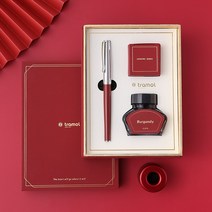 답례품 기업 개업 다이어리 단체 펜촉 비전 시리즈 만년필 문학 및 예술 선물세트, 밝은 팁, 버건디 레드 (패키지 2), m(0.6mm)