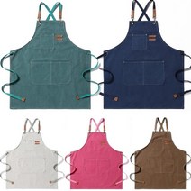 아이엠판다 데님 바리스타 방수 앞치마, 그레이, 1개