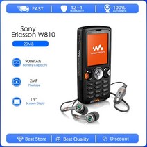 [케이로] 170300 소니 에릭슨 오리지널 W810 휴대폰 20MP 잠금 해제 W810i, Black, Simple set, 블랙