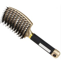 저스트앳 헤어 브러시 두피 마사지 빗 강모 및 나일론 여성 습식 곱슬 Detangle 살롱 미용 스타일링 도구, Type A Gold
