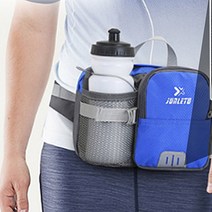 웨이스트 허리 벨트 백 가방 러닝 스포츠 등산 물병 운동 보틀 힙색 힙쌕 파우치, 블루