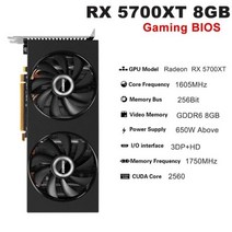 그래픽카드RX 5700XT 그래픽 카드 GDDR6 8G 256bit 게임 비디오 AMD R, 01 Gaming BIOS