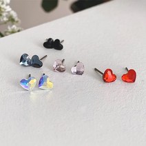 오스트리아 정품 스와로브스키 크리스탈 사용 하트 티탄침 크리스탈 귀걸이 귀찌 swarovski crystal earrings