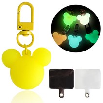 야광베어 키링 키홀더 스마트폰 diy PVC내장형 장식고리 폰꾸미기 세트, 노랑세트, 1개
