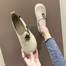 SAMARA 여성 단화 복고풍 단아한 꽃장식 포인트 순수한 신발 G38237