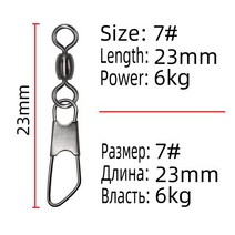 크레인후크 낚시 커넥터 핀 후크 연동 스냅 롤링 회전 크레인 액세서리 태클, 09 Size 7_01 10pcs