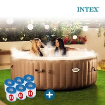 인텍스 퓨어스파 4인용 28426KR 월풀욕조 이동식 자쿠지 + 추가필터카트리지 6개 (총8개)