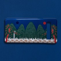 우리일쌍 프리미엄 청색 일월오봉도 카드 슬라이드 휴대폰 케이스 한국적인 분위기 전통 디자인 상품 (4308933), 아이폰11pro