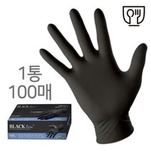 [코레카] 크린스킨 블랙에이블 1통 100매 니트릴장갑 M (8523), 1개
