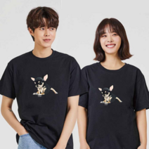 오너클랜 치와와 디지털프린팅 인쇄티셔츠 반팔티 오버핏