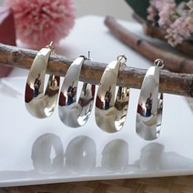 [안도] 넓은 커브 링 귀걸이