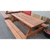 야외용 테이블 반조립 DIY 캠핑장 테이블 4인 6인 정원 옥상 원목 목재 목공, 도장 4인용
