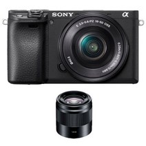 소니 알파 A6400L 미러리스카메라 블랙 SELP1650 렌즈킷 + SEL50F18 패키지, ILCE-6400/B