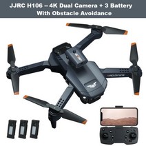 JJRC전문가용 듀얼 카메라 탑재 접이식 RC 쿼드콥터 드론 H106 4K 장애물 회피 헬리콥터 키즈 장난감, Dual Camera-3B 2