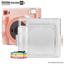 핸드폰 사진 인화기 포토 프린터 샤오미 스티커사진기 fujifilm instax 스퀘어 필름 화이트레인보우블랙대리석스타 카메라 가방 케이스 및 sq20 sq10 sq6 sq1, sq1 클리어 케이스