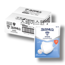 크리넥스 라이트핏 입체형 마스크 베이직 KF80 대형 흰색, 1개입, 80개, White / 흰색