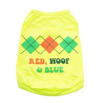 강아지 훈련 조끼 통기성 코튼 개 옷 고양이 티셔츠 민소매 의류 여름 작은 치와와 요크셔테리어, Green Flag+S