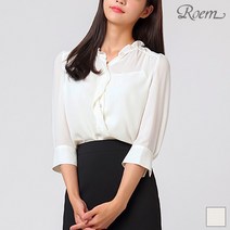 로엠 솔리드 프릴 블라우스(7부)_RMBL949RQ2