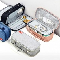 투지퍼 대형 봉제 필통 펜 펜슬 케이스 파우치 신학기 입학 선물 학용품 필기구 중 고등 학생, 핑크