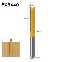가공 밀링 커터 정밀 1pcs 8mm Shank 2 플루트 스트레이트 비트 목공 도구 목재 텅스텐 카바이드 엔드 밀 용 라우터, 8X8X40