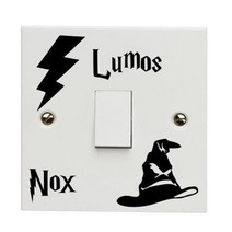 modern harry lumos nox funny switch sticker rroom wall sticker a0014, 검은 색