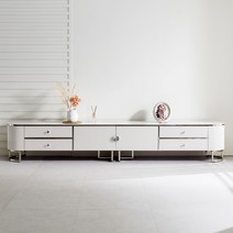 트로네 이레나 2800 세라믹 스테인레스 2단 거실장 TV다이, 화이트