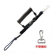 스파이럴 스트랩 스쿠버다이빙 스테인레스 스틸 스프링 안전 로프, T 강선 + 블랙 PU 스테인레스 스틸 A 타입