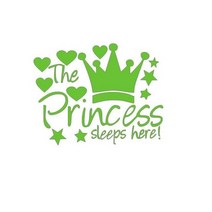 만화 왕관 모양 어린이 방 벽 스티커 보육 공주 수면 장식 소녀 소년 선물 이동식 벽지, S 52CMX60CM, Pink Apple