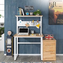 가구앤하우스 미슈레2 고무나무 원목 철재 선반 책상 (900/1200/1500/1800), 01. 미슈레 원목 선반책상 900(화이트)