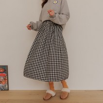 루노 피치기모 체크 밴딩스커트