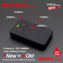 차단기 셔터 원격리모컨 280-868mhz 다중 주파수 차고 문 원격 제어 복사 복사기 433mhz 차고, smg-239그레이