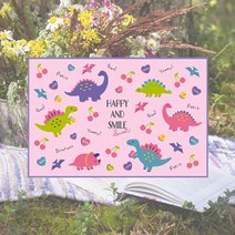 그린생활 다이노사우르스 해피 접이식 나들이 휴대용 돗자리 90x60cm 피크닉