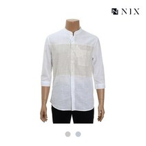 [NIX]남) 코튼슬럽 블록 헨리넥 7부셔츠(FNNMCSS113P)