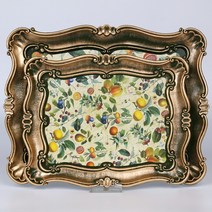 엘모르 엔틱 사각쟁반 2종세트 과일