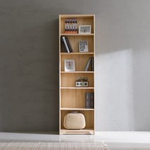 씨앤씨구스 원목책장 트리진 엘핀 미송원목 600 6단 책장 오픈형, 내추럴