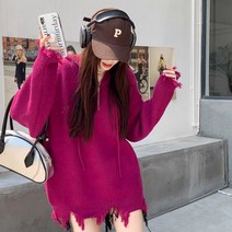 핑크 빈티지 수술 지퍼 니트티