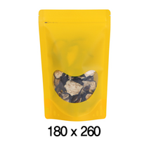 팩플러스 미소옐로우스탠드(지퍼형) 180x260 100매 / 옐로우지퍼백 / 컬러지퍼백스탠딩 / 포장스탠드