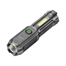 LED손전등 led충전손전등 Mini Flashlight Telescopic Zoom Strong Torch Lamp Waterproof Rechargeable Ou, [02] A with side light