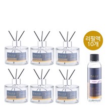 레이나퍼퓸 공병6개+리필150mlx10+스틱10세트, 투명병6개:라임바질10개