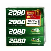 GDO4867 2080 시그니처 치약 토탈그린 150gx4개입 욕실용품 개운한치약/구강관리/구강청결/구강케어, 1개