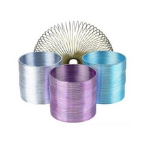 태엽 스프링 인장 볼트 코일 금형 스파이럴 대형 용수철 finewe 플랫 메탈 레인보우 서클 재미 클래식 링 멀티 컬러 사이즈 봄 장난감, 35x35mm 실버