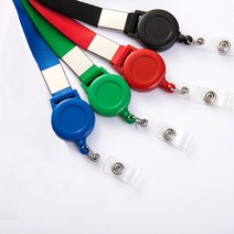 찐알짜 사원증 신분증 명찰 카드 릴홀더 목걸이 줄 DD-11466, 블루