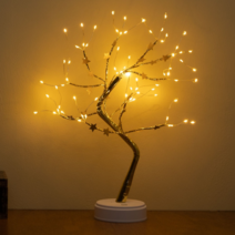 이코노미쿠스 LED 무선 감성 나무 침대 간접 조명 전등 수면등 무드등 크리스마스, 나무와별