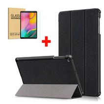 삼성 갤럭시탭A7 10.4 스마트케이스 + 9H강화유리필름 SM-T500 SM-T505 SM-T505N, 블랙 + 9H강화유리필름