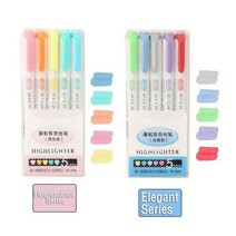 마카펜 보드 드로잉 마카 미술요품 터치 케이스 세트 5/10 색 양방향 형광펜 펜 아트 마커 카와이 일본 미드 라이너 컬러 형광 학교 및 사무실 문구, 10색 B