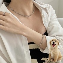 멍냥스 유기견 유기묘 후원 써지컬 체인 기부 목걸이 + 팔찌 1세트